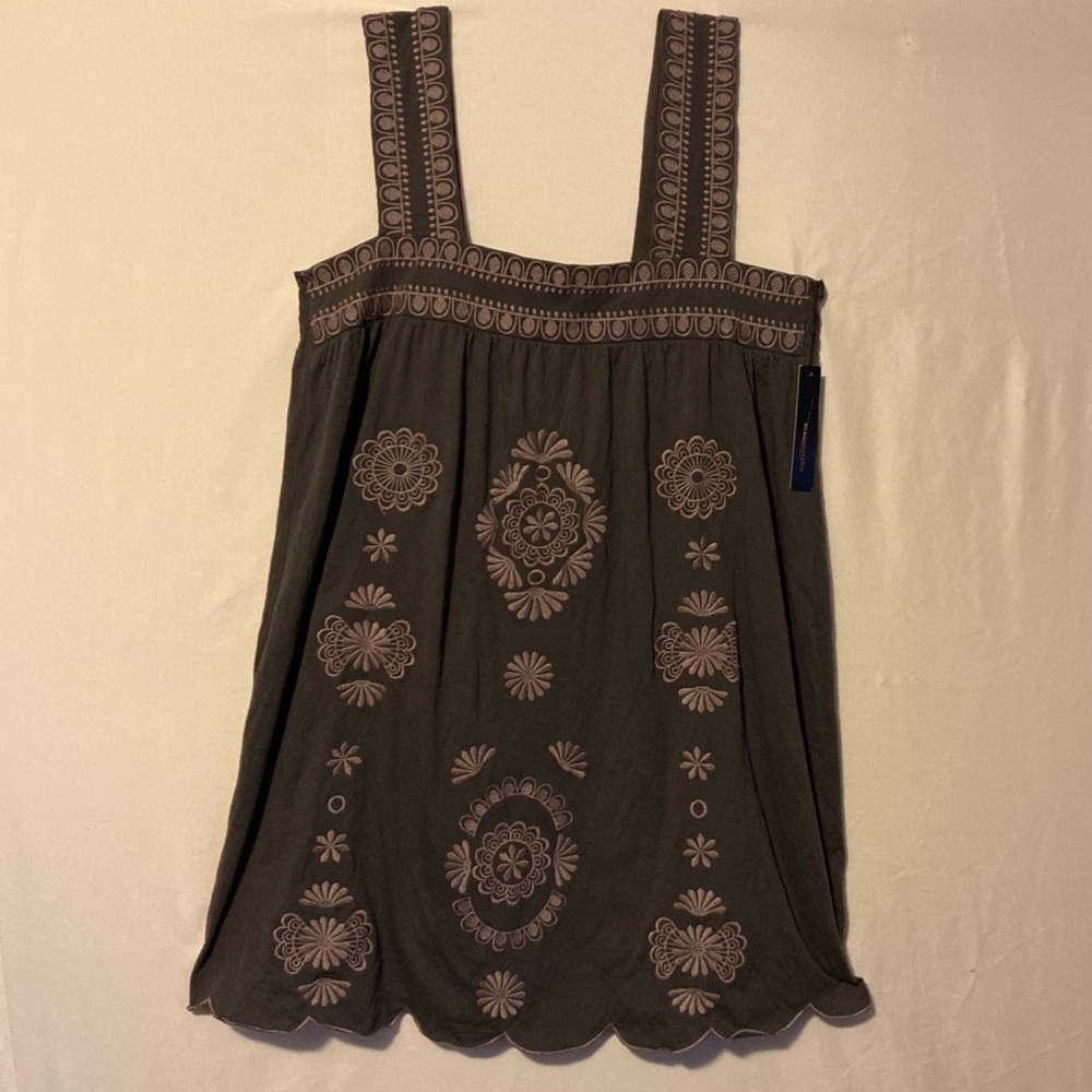 New BCBGMAXAZRIA Grey & Pink Floral Smock Dress